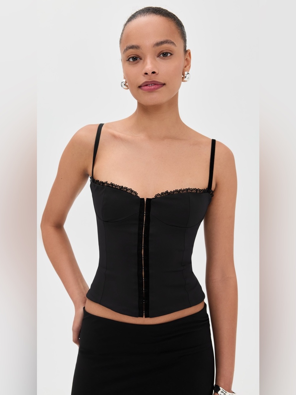 Bella Venice The Caroline Corset Tank Top Cami Cropped Clasp Closure Sexy